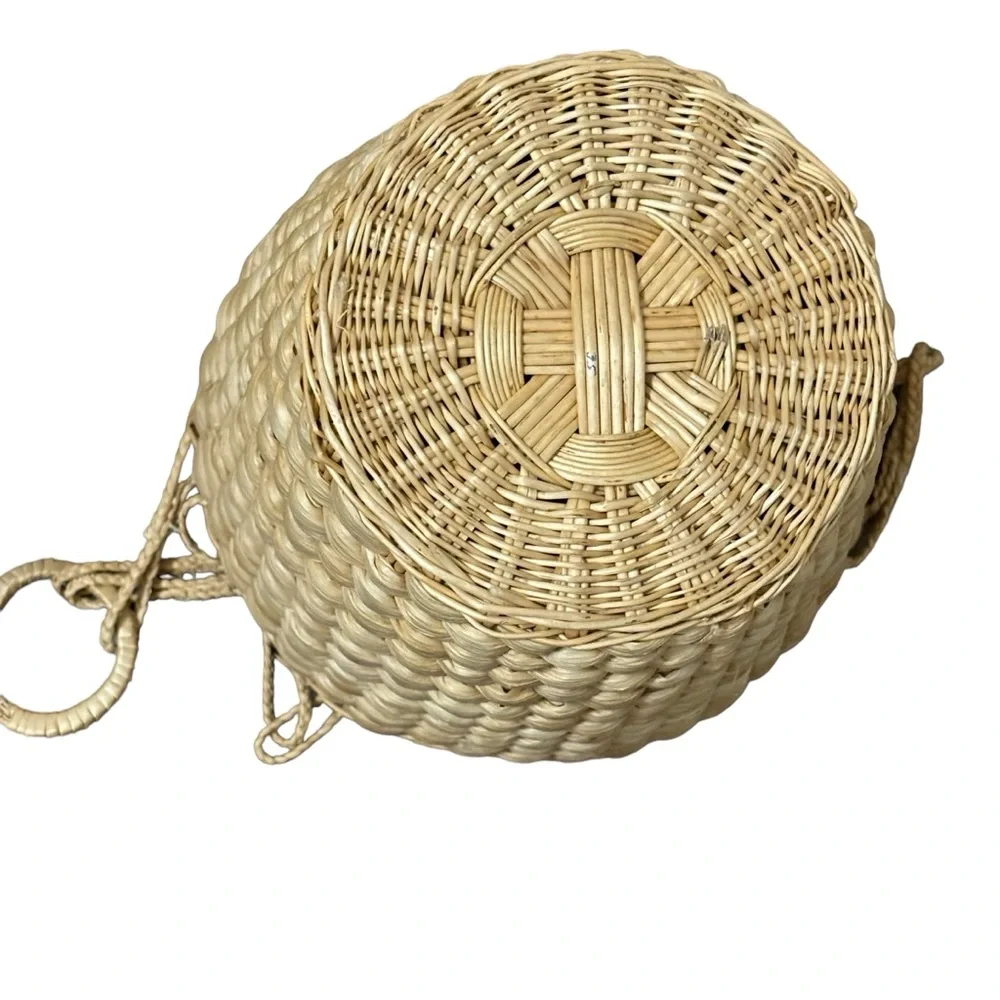 Wicker Woven Knitted Hanging Basket Flower Pot Plants Chain Link Straps Rope - Picture 4 of 9